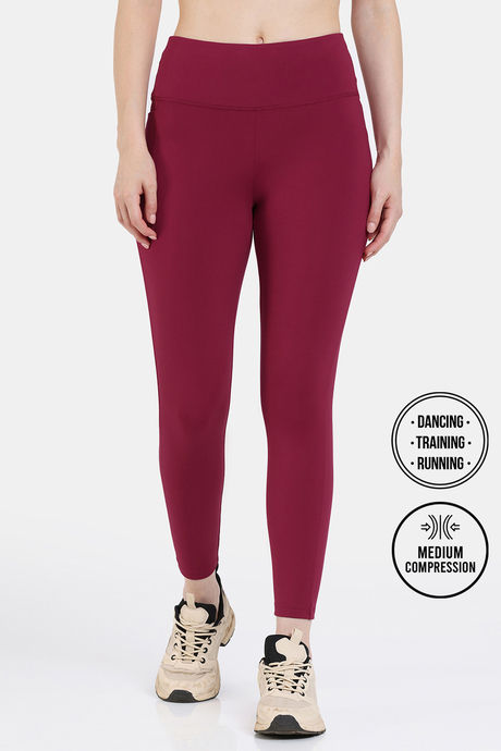Zelocity Quick Dry Gym Leggings - Beet Red — image 2